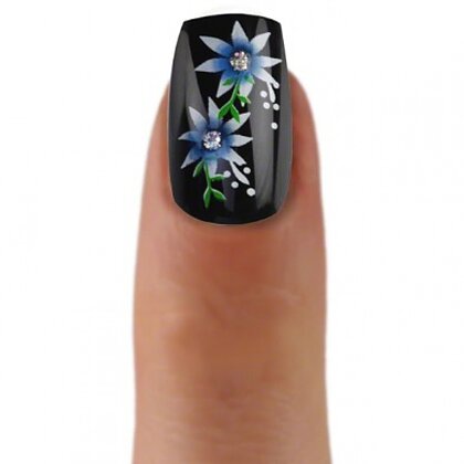 Airbrush Tips MyNails Black With Blue Flowers 20buc Thumb 4