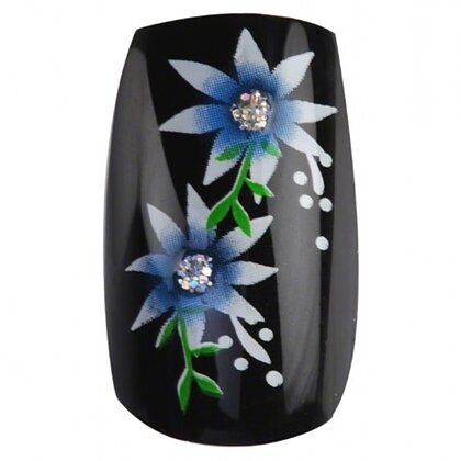Airbrush Tips MyNails Black With Blue Flowers 20buc Thumb 3