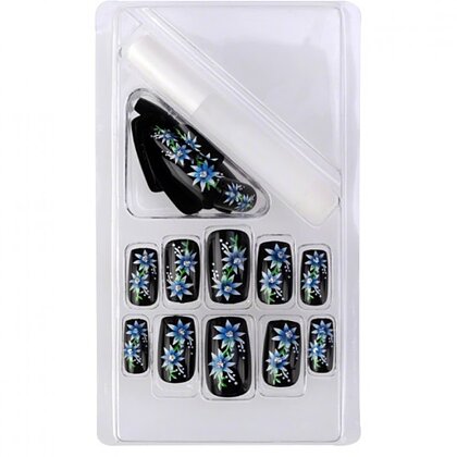 Airbrush Tips MyNails Black With Blue Flowers 20buc Thumb 2