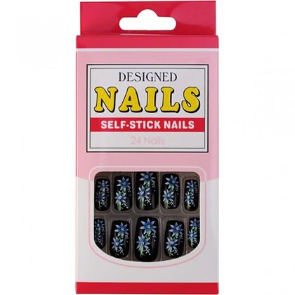 Airbrush Tips MyNails Black With Blue Flowers 20buc