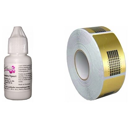 Pachet Lipici cu picurator 7.5g + Sablon Patrat Unghii 500buc